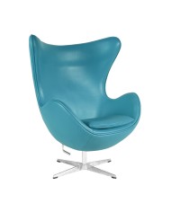 Sillón EG (TE), fibra de vidrio, basculante, tapizado similpiel turquesa
