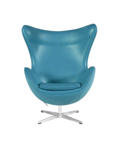 Sillón EG (TE), fibra de vidrio, basculante, tapizado similpiel turquesa