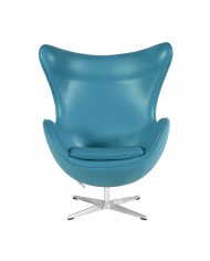 Sillón EG (TE), fibra de vidrio, basculante, tapizado similpiel turquesa