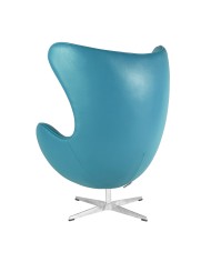 Sillón EG (TE), fibra de vidrio, basculante, tapizado similpiel turquesa