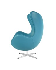 Sillón EG (TE), fibra de vidrio, basculante, tapizado similpiel turquesa