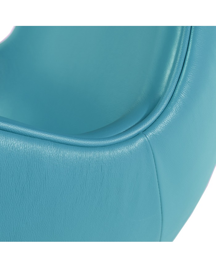 Sillón EG (TE), fibra de vidrio, basculante, tapizado similpiel turquesa
