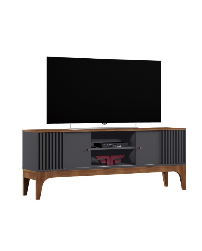 Mueble TV  FLORENCIA , grafito y matte, 160 cms.