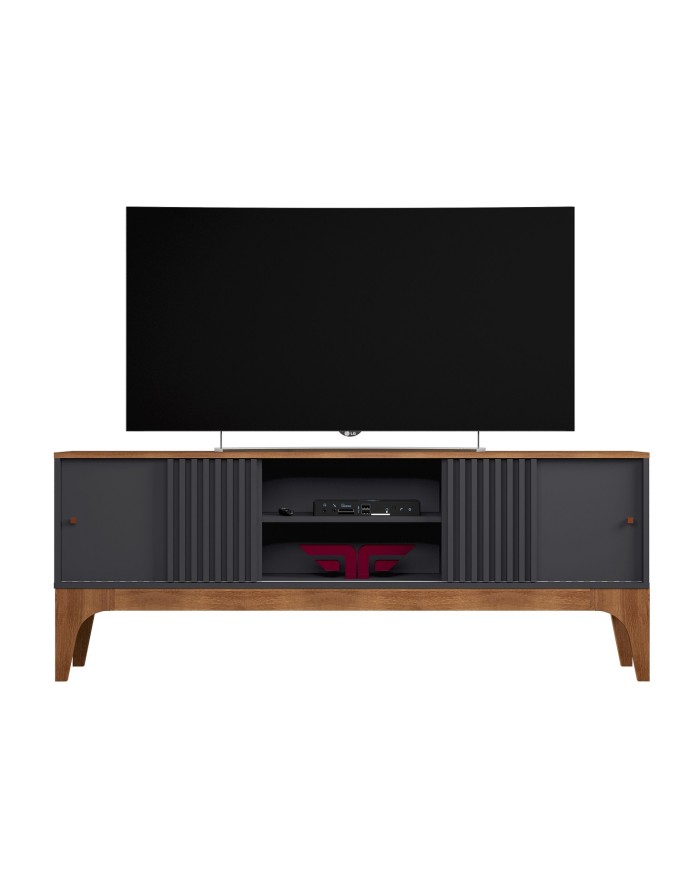 Mueble TV  FLORENCIA , grafito y matte, 160 cms.