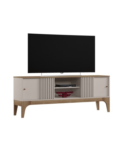 Mueble TV FLORENCIA, blanco roto y cedro, 160 cms