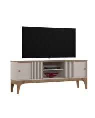 Mueble TV FLORENCIA, blanco roto y cedro, 160 cms