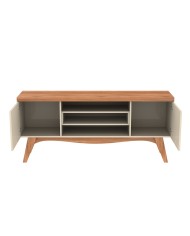 Mueble TV LIZ, blanco roto y coral, 160 cms.