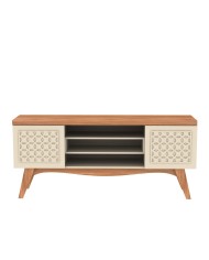 Mueble TV LIZ, blanco roto y coral, 160 cms.