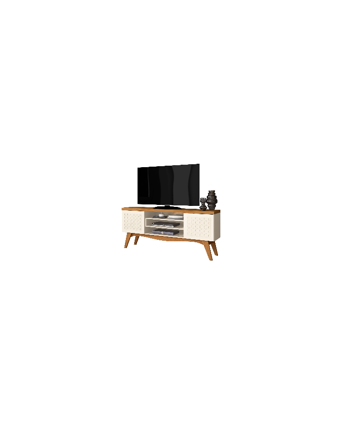 Mueble TV LIZ, blanco roto y coral, 160 cms.