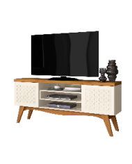 Mueble TV LIZ, blanco roto y coral, 160 cms.