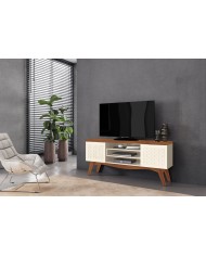 Mueble TV LIZ, blanco roto y matte, 160 cms.