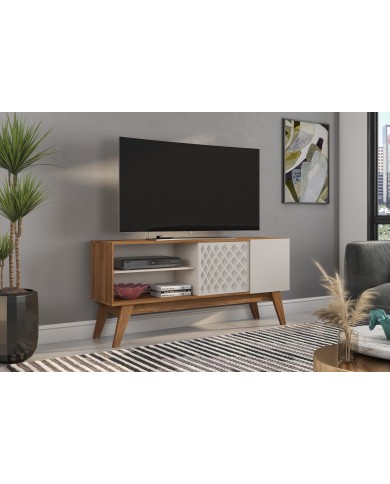 Mueble TV PREMIUM, matte y blanco roto, 150 cms.