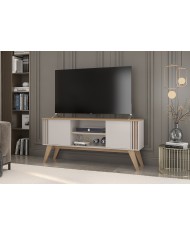 Mueble TV VITTA, blanco roto y cedro, 150 cms.