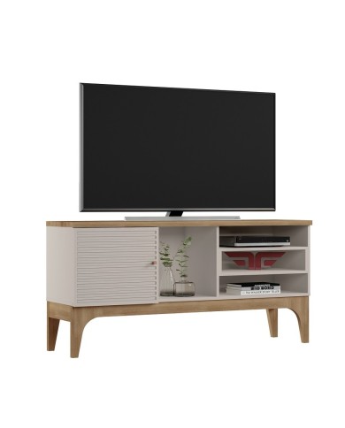 Mueble TV VENEZA, blanco roto y cedro, 136 cms.
