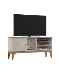 Mueble TV VENEZA, blanco roto y cedro, 136 cms.