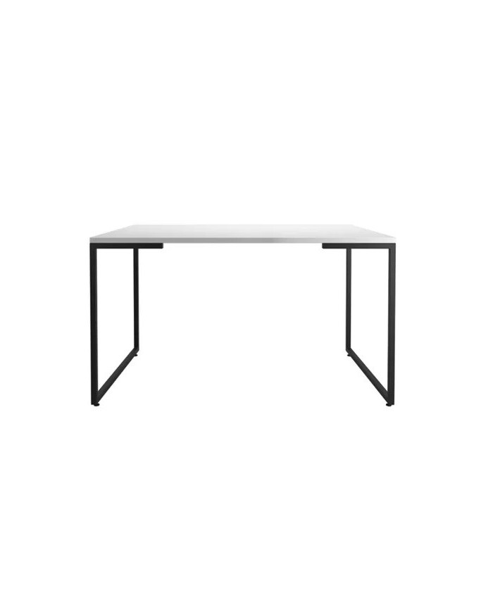 Mesa PORTO 135, metal negro, tapa MDP color blanco, 135 x 90 cms