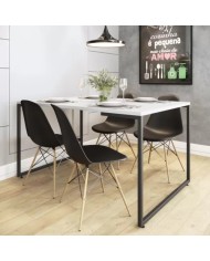 Mesa PORTO 135, metal negro, tapa MDP color blanco, 135 x 90 cms