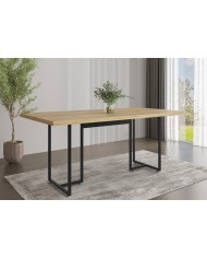 Mesa PRIME 40, metal negro, tapa MDP color natural, 180 x 90 cms