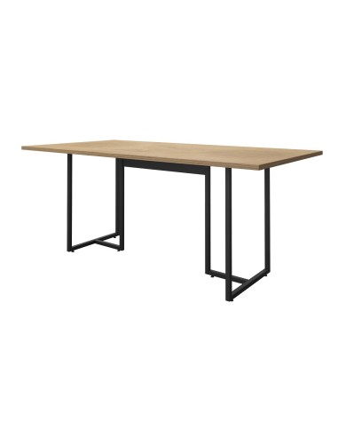 Mesa PRIME 25, metal negro, tapa MDP color avellana, 180 x 90 cms