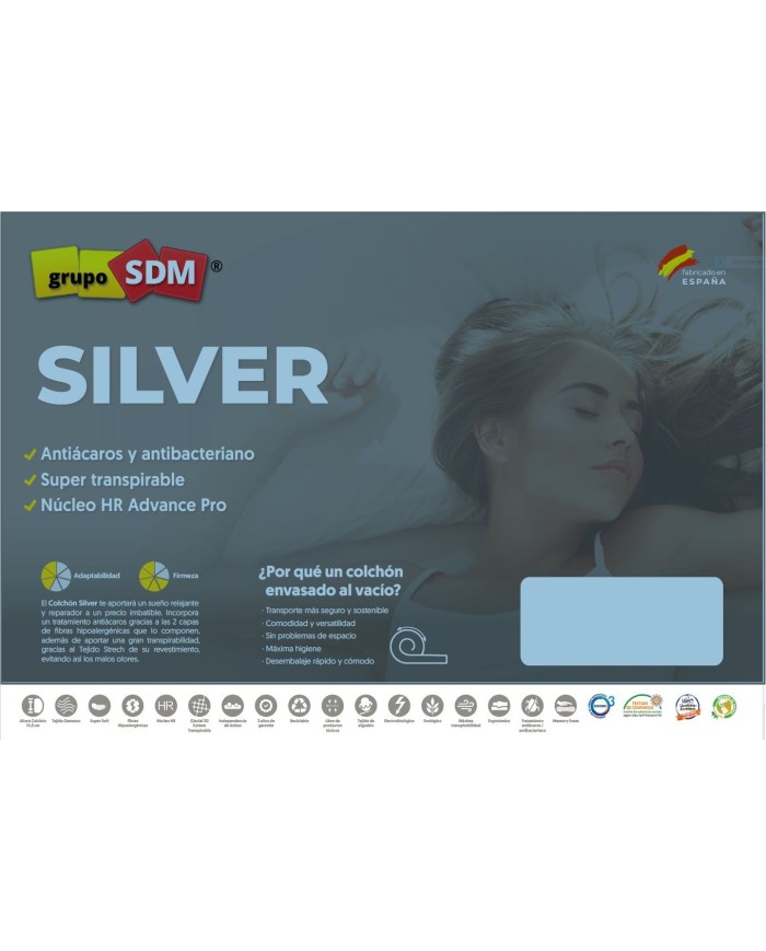 Colchón SILVER SDM, 90 x 190 cms
