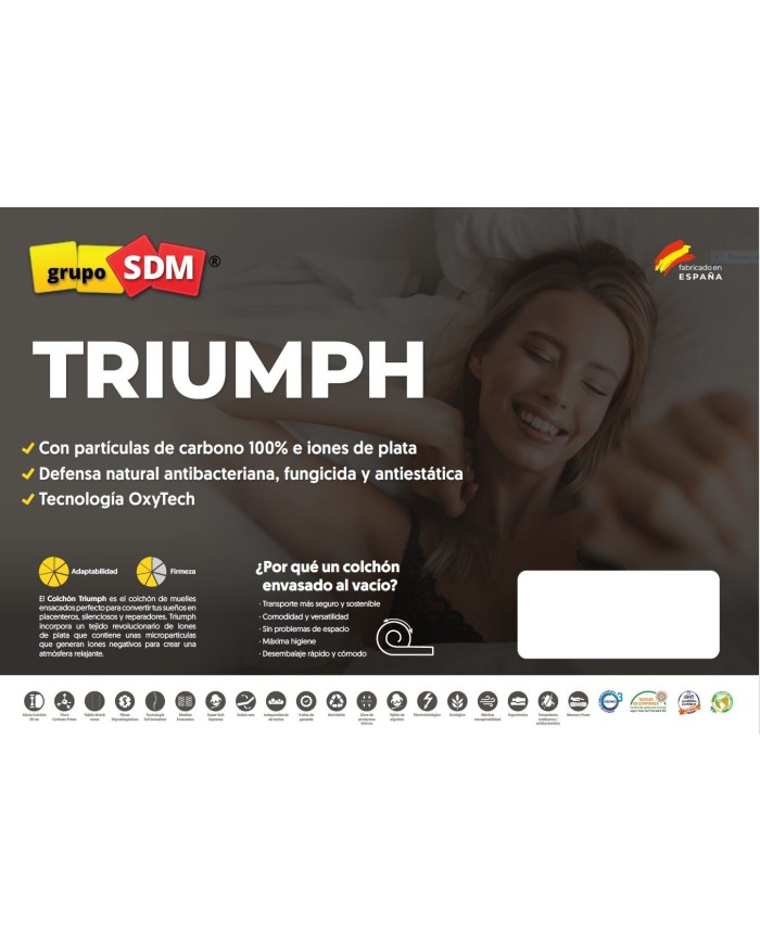 Colchón SPRING TRIUMPH SDM, 90 x 190 cms