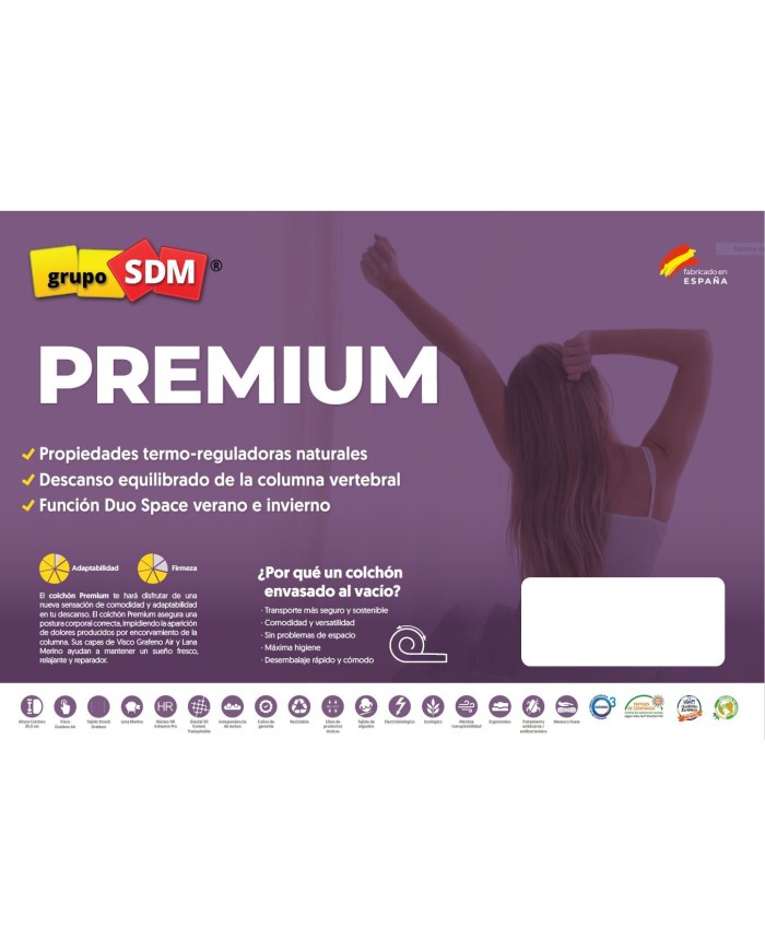 Colchón PREMIUM SDM, 150 x 190 cms