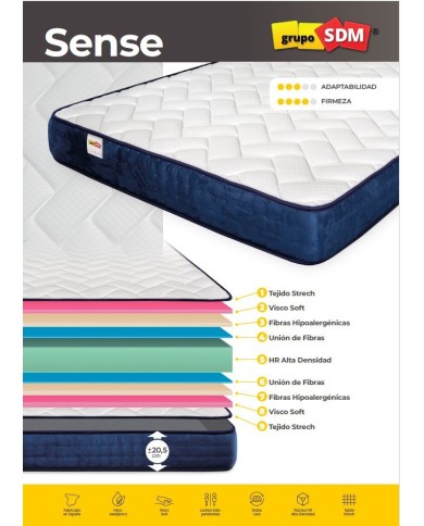 Colchón SENSE SDM, 150 x 190 cms