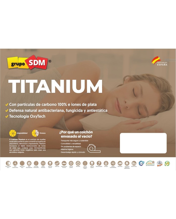 Colchón SPRING TITANIUM SDM, 75 x 190 cms