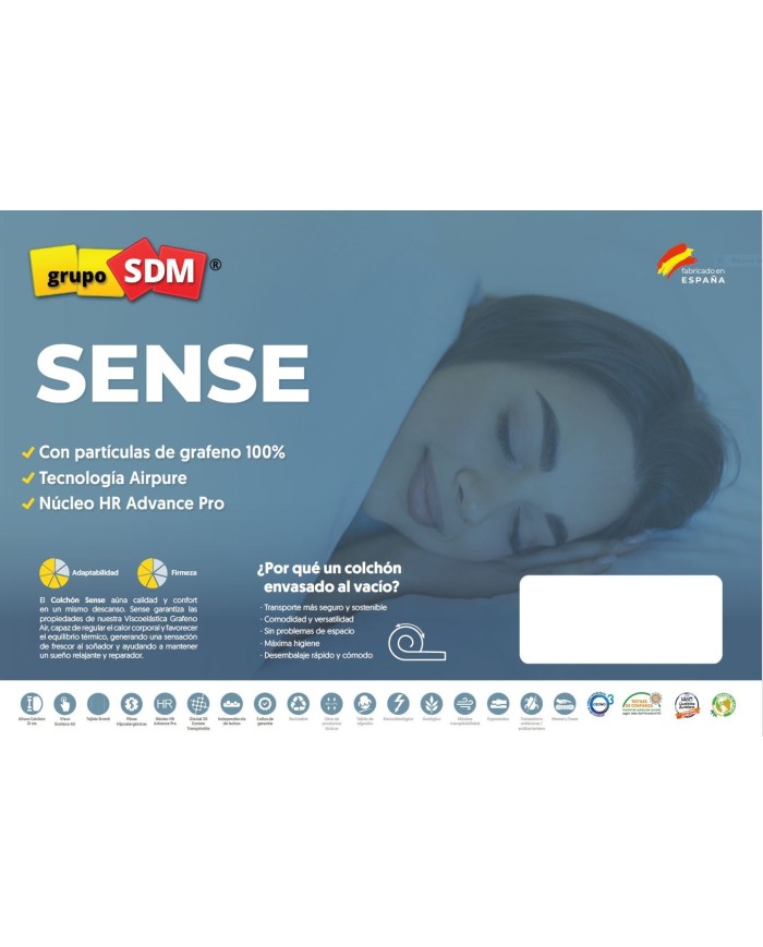 Colchón SENSE SDM, 180 x 200 cms