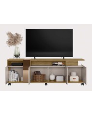 Mueble TV NEW CRISTAL, miel y cacao, 183 cms.
