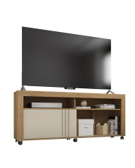 Mueble TV NEW JOY, buriti y blanco roto, 160 cms.