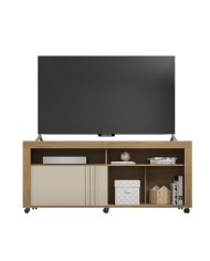 Mueble TV NEW JOY, buriti y blanco roto, 160 cms.