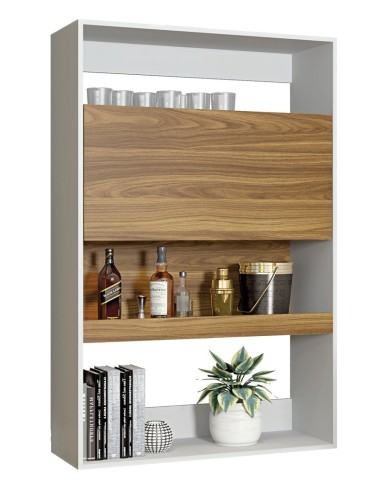 Armario SPAIN, multiusos, alto, MDP blanco y miel, 90x36x140 cms