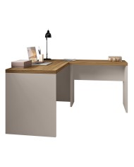 Mesas de oficina STUDIO 136 y STUDIO 90, bilaminado miel y cacao, 136 x 150 cms