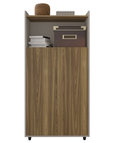 Armario STUDIO, alto, puertas altas, bilaminado miel y cacao