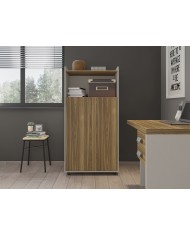 Armario STUDIO, alto, puertas altas, bilaminado miel y cacao