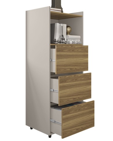 Archivador STUDIO, 3 gavetas, bilaminado miel y cacao