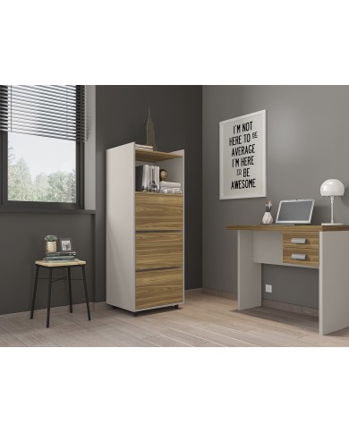 Archivador STUDIO, 3 gavetas, bilaminado miel y cacao