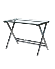 Mesa DELFOS (SU), cromada, cristal, 110 x 55 cms