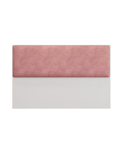 Cabecero tapizado UNI 160, MDP blanco, tejido velvet rosa, 160x5x90 cms