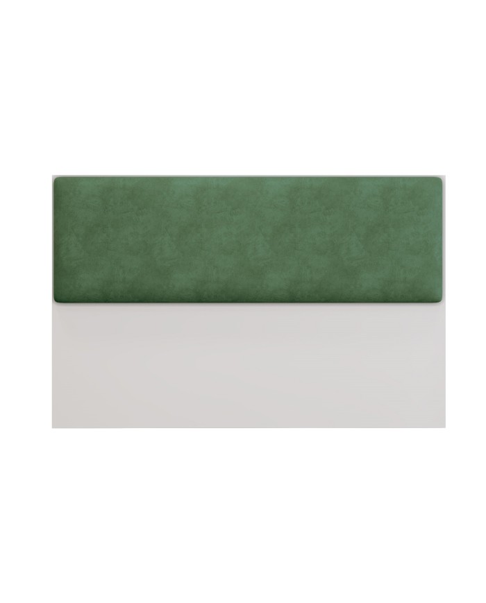 Cabecero tapizado UNI 160, MDP blanco, tejido velvet verde, 160x5x90 cms