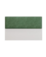 Cabecero tapizado UNI 160, MDP blanco, tejido velvet verde, 160x5x90 cms