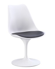 Silla TUL MT, metal, polipropileno blanco, cojín negro
