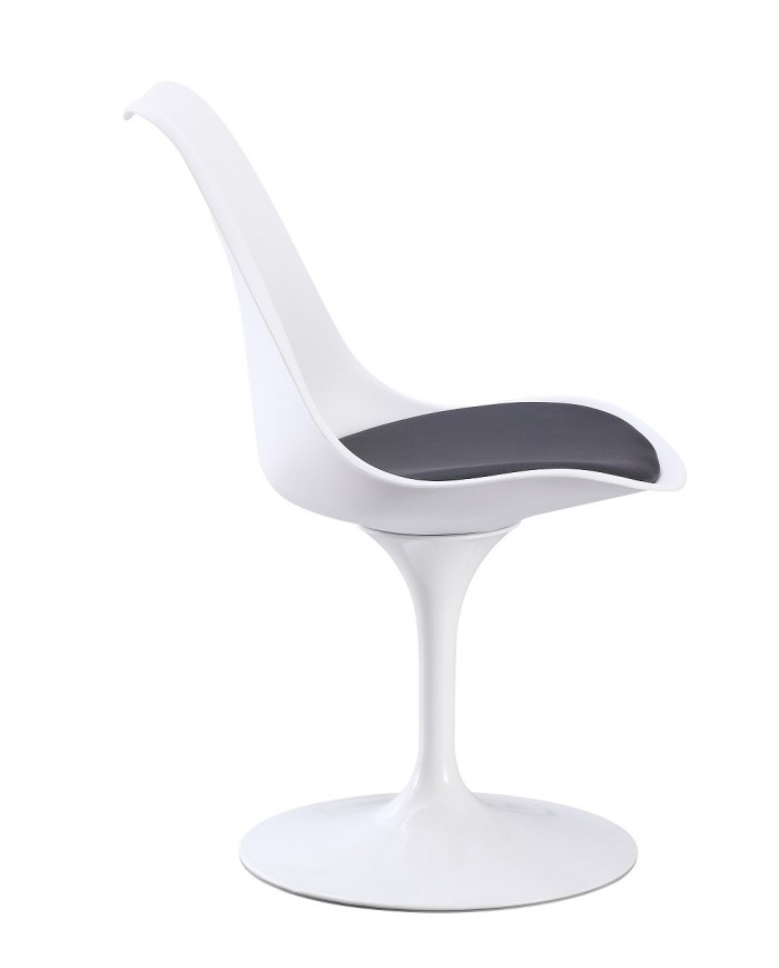 Silla TUL MT, metal, polipropileno blanco, cojín negro