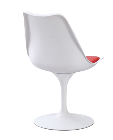 Silla TUL MT, metal, polipropileno blanco, cojín rojo