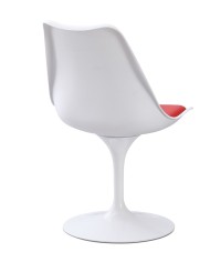 Silla TUL MT, metal, polipropileno blanco, cojín rojo
