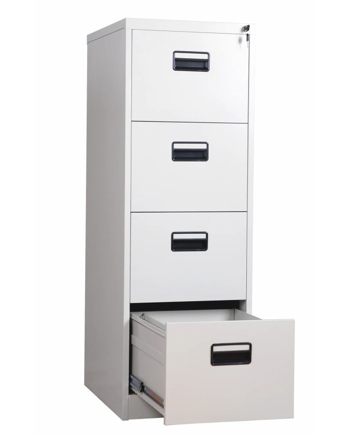 Archivador metálico OLIMPO, 4 cajones, gris ral 7035