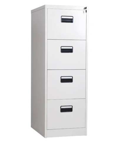 Archivador metálico OLIMPO, 4 cajones, gris ral 7035