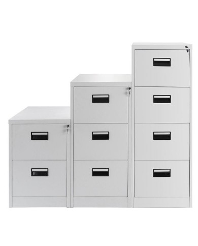 Archivador metálico OLIMPO, 4 cajones, gris ral 7035