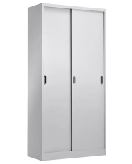 Armario metálico OLIMPO, puertas correderas, gris ral 7035, 90x46x185 cms
